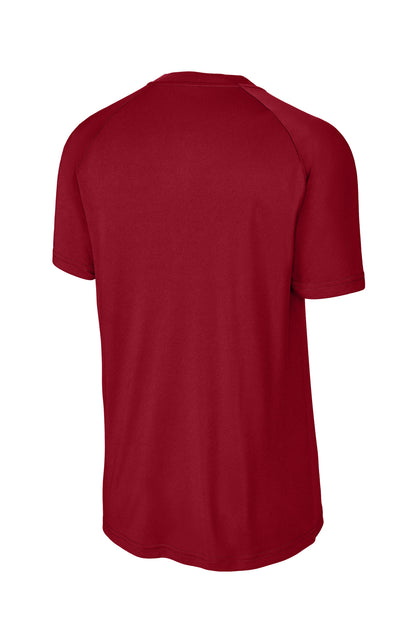 Rear View of DeepRed Sport-Tek PosiCharge Competitor 2-Button Henley ST359 plain