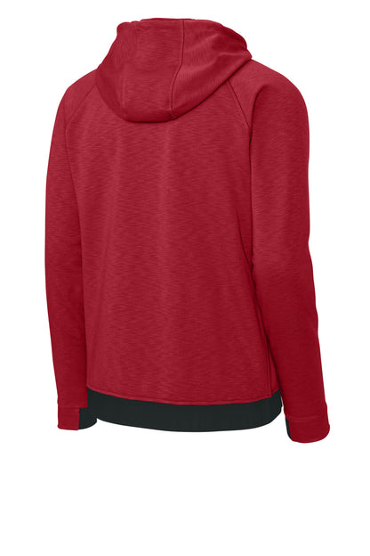 Rear View of DeepRed Sport-Tek PosiCharge Strive Hooded Pullover ST571 plain
