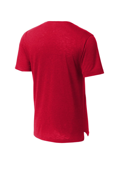 Rear View of DeepRed Sport-Tek PosiCharge Strive Tee. ST430 plain