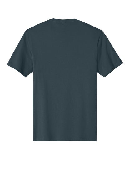 Rear View of DeepStlBlu District Perfect Weight Tee. DT104 plain