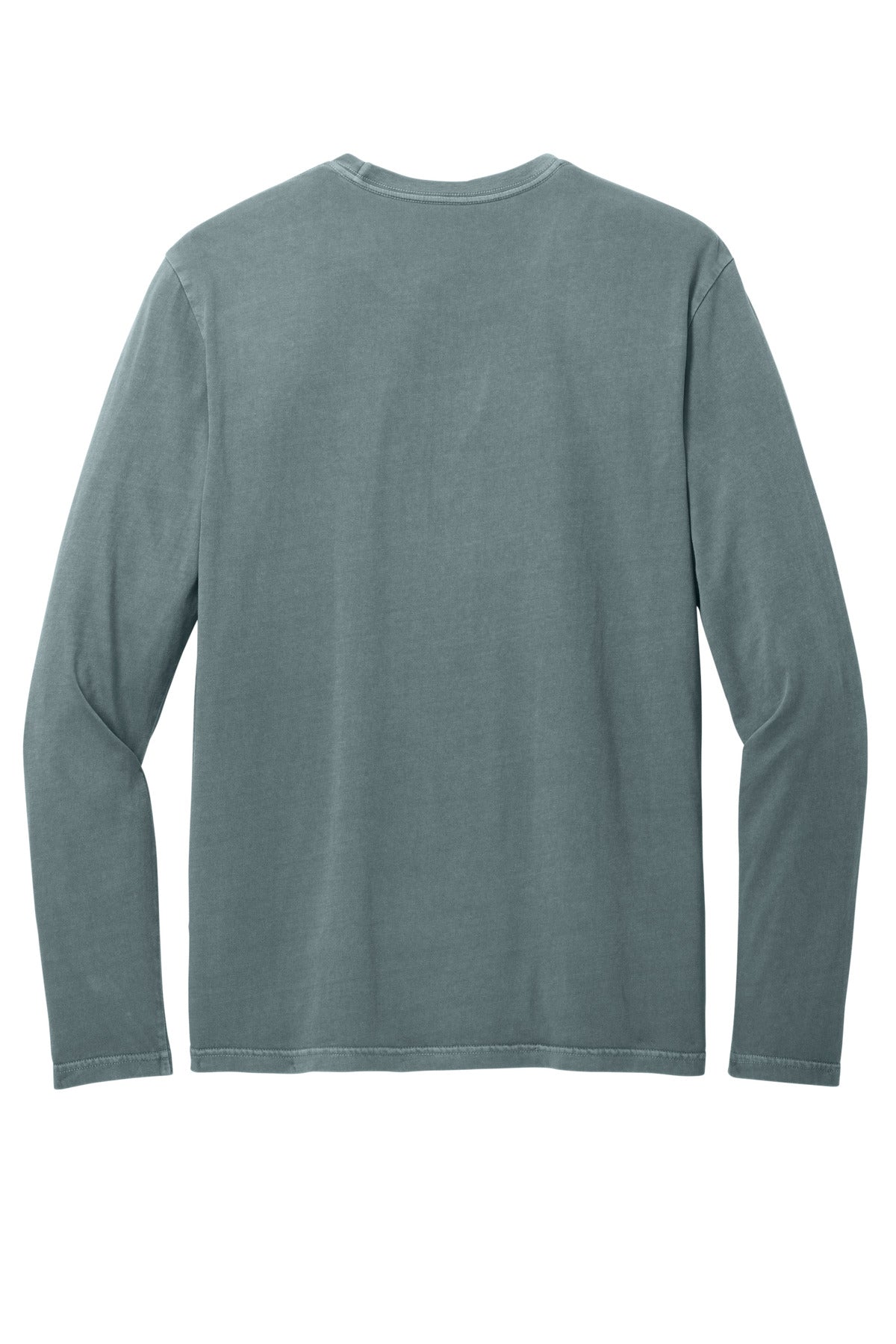 Rear View of DeepStlBlu District Wash Long Sleeve Tee DT2103 plain