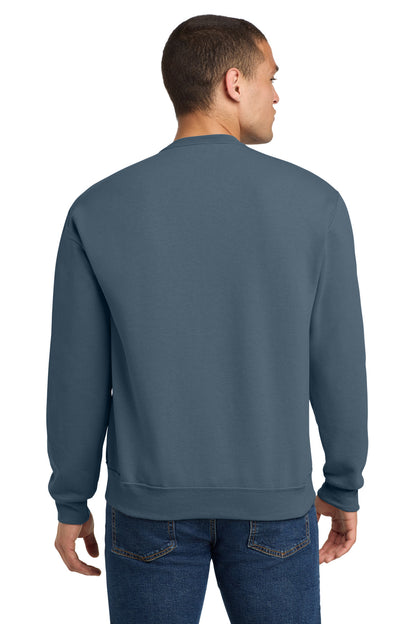 Rear View of Denim Jerzees - NuBlend Crewneck Sweatshirt. 562M plain