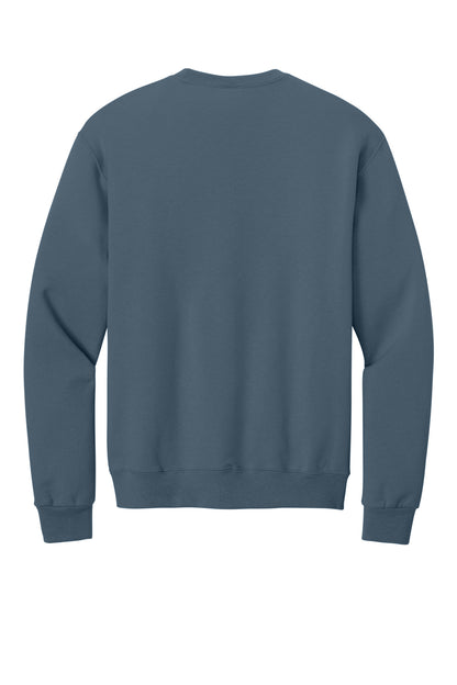 Rear View of Denim Jerzees - NuBlend Crewneck Sweatshirt. 562M plain