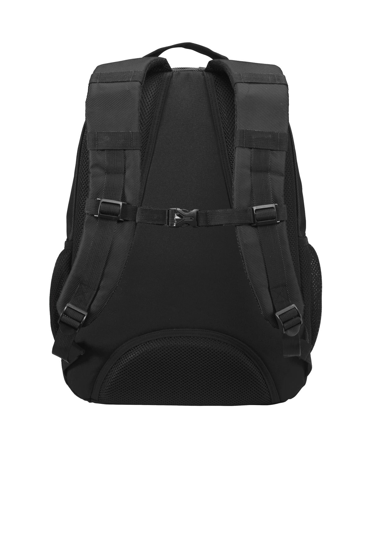 Rear View of DG/Blk/Black Port Authority Xtreme Backpack. BG207 plain
