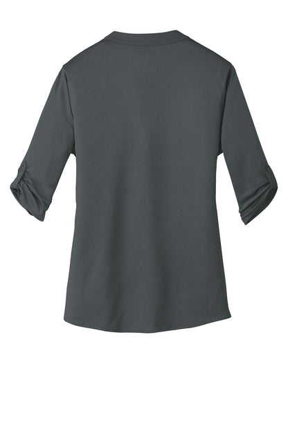 Rear View of Diesel Grey OGIO - Crush Henley. LOG111 plain