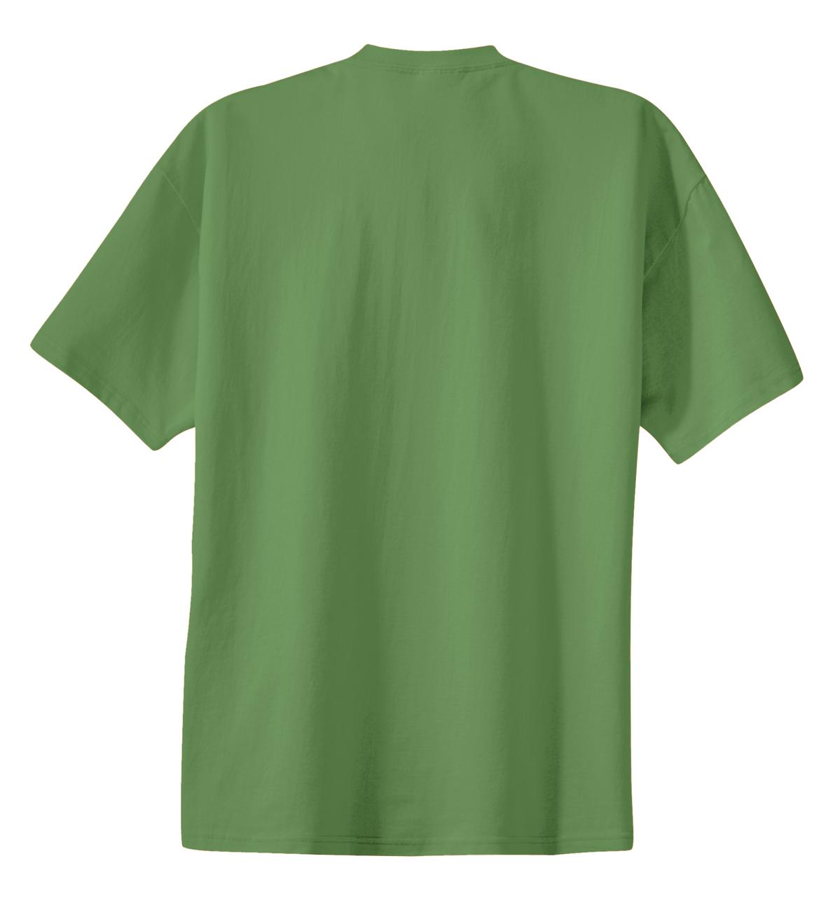Rear View of Dill Green Port & Co Essential Tee. PC61 plain
