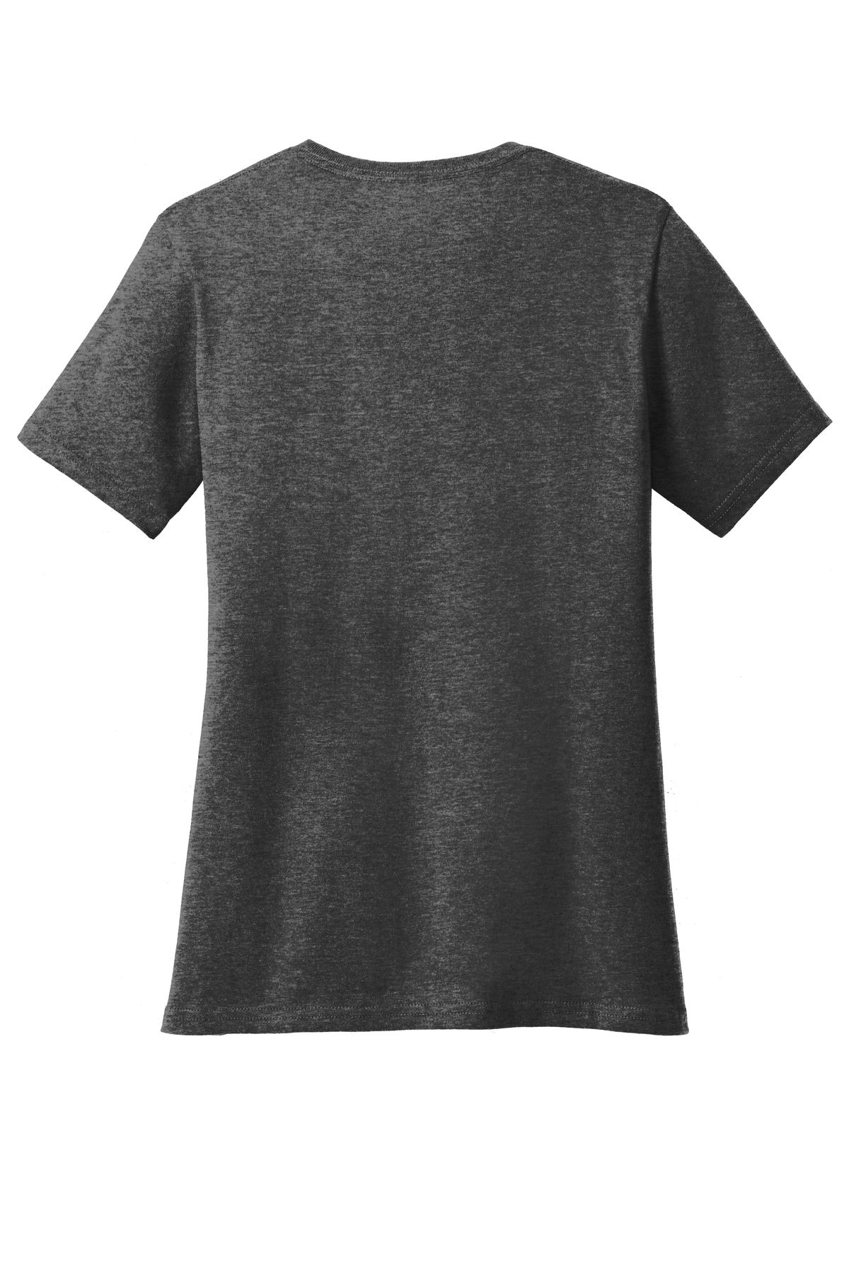 Rear View of Dk Hthr Grey Port & Co Women's Core Cotton Tee. LPC54 plain
