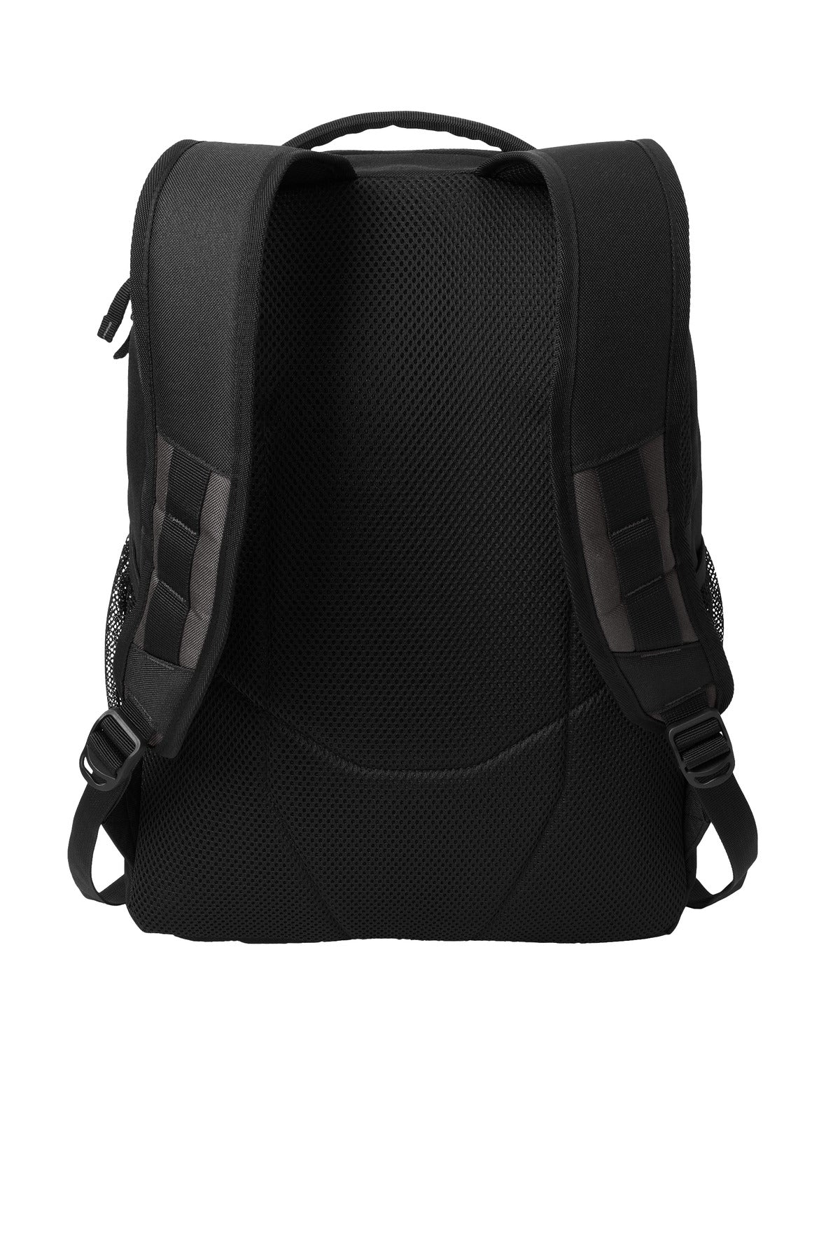Rear View of DkChar/Blk Port Authority Transport Backpack BG232 plain