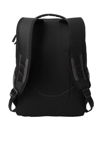 Rear View of DkChar/Blk Port Authority Transport Backpack BG232 plain