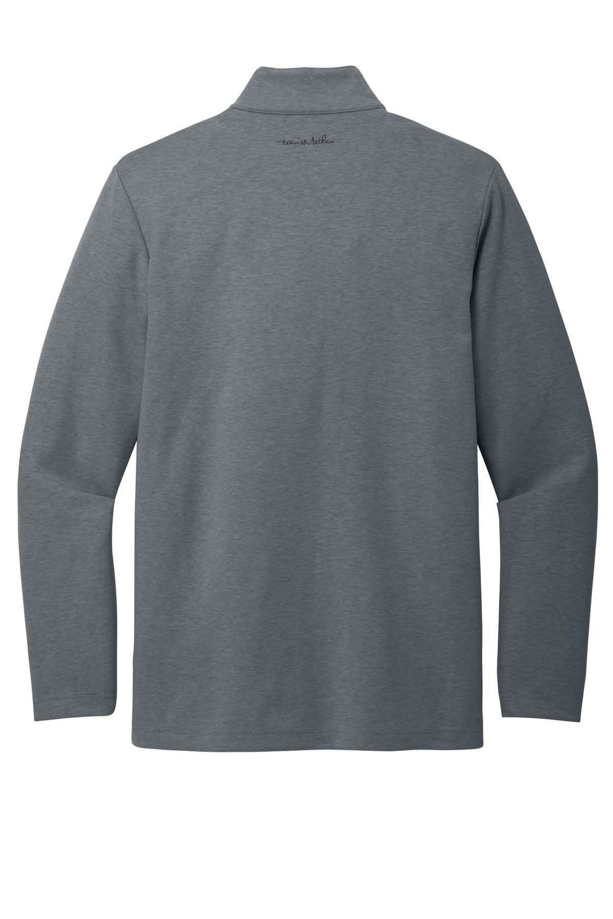 Rear View of DkGyHthr TravisMathew Coveside 1/4-Zip TM1MZ339 plain