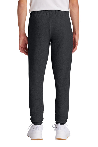 Rear View of DkHtGry Port & Co Core Fleece Sweatpant PC78SP plain