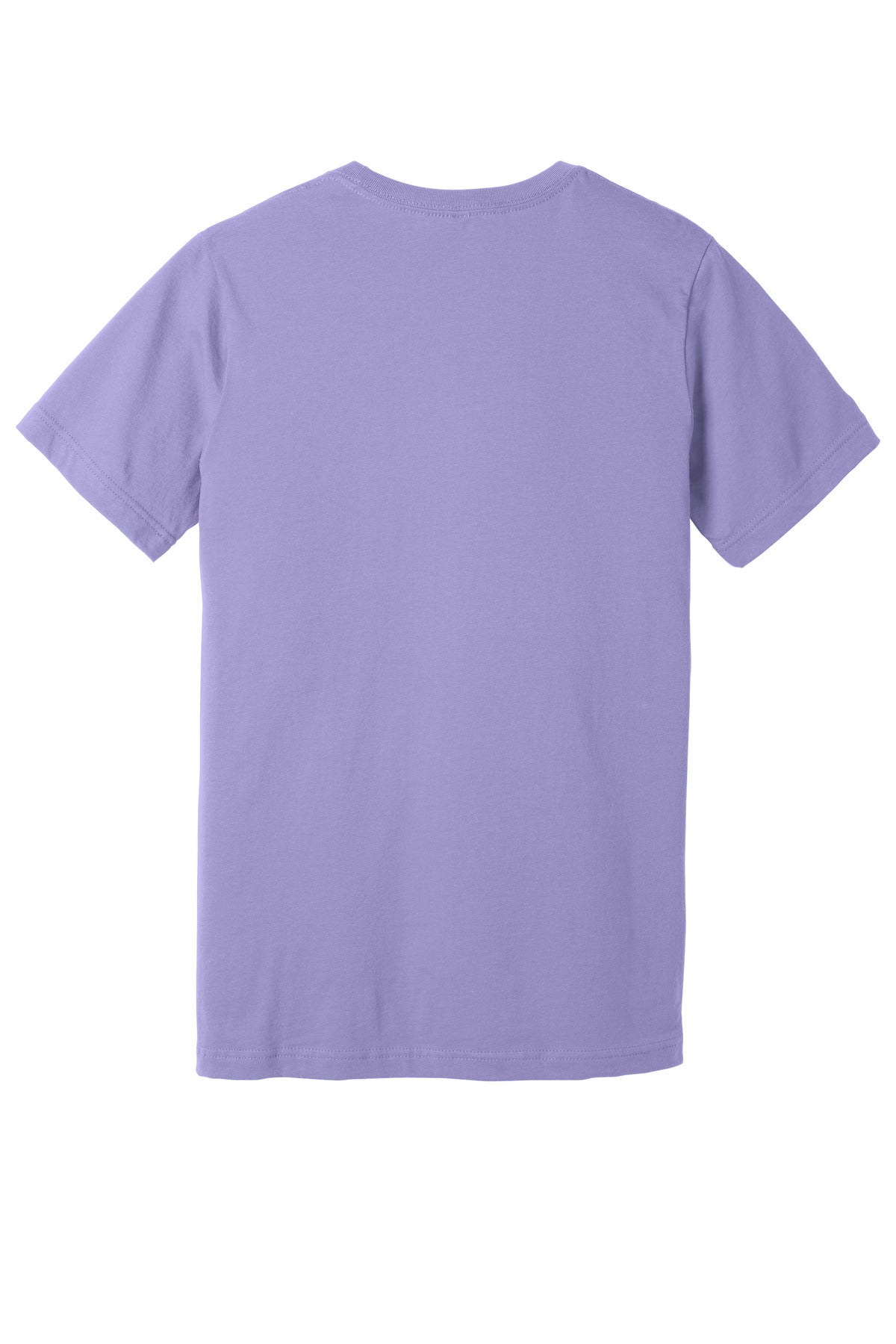 Rear View of DkLavender BELLA+CANVAS Unisex Jersey Short Sleeve Tee. BC3001 plain