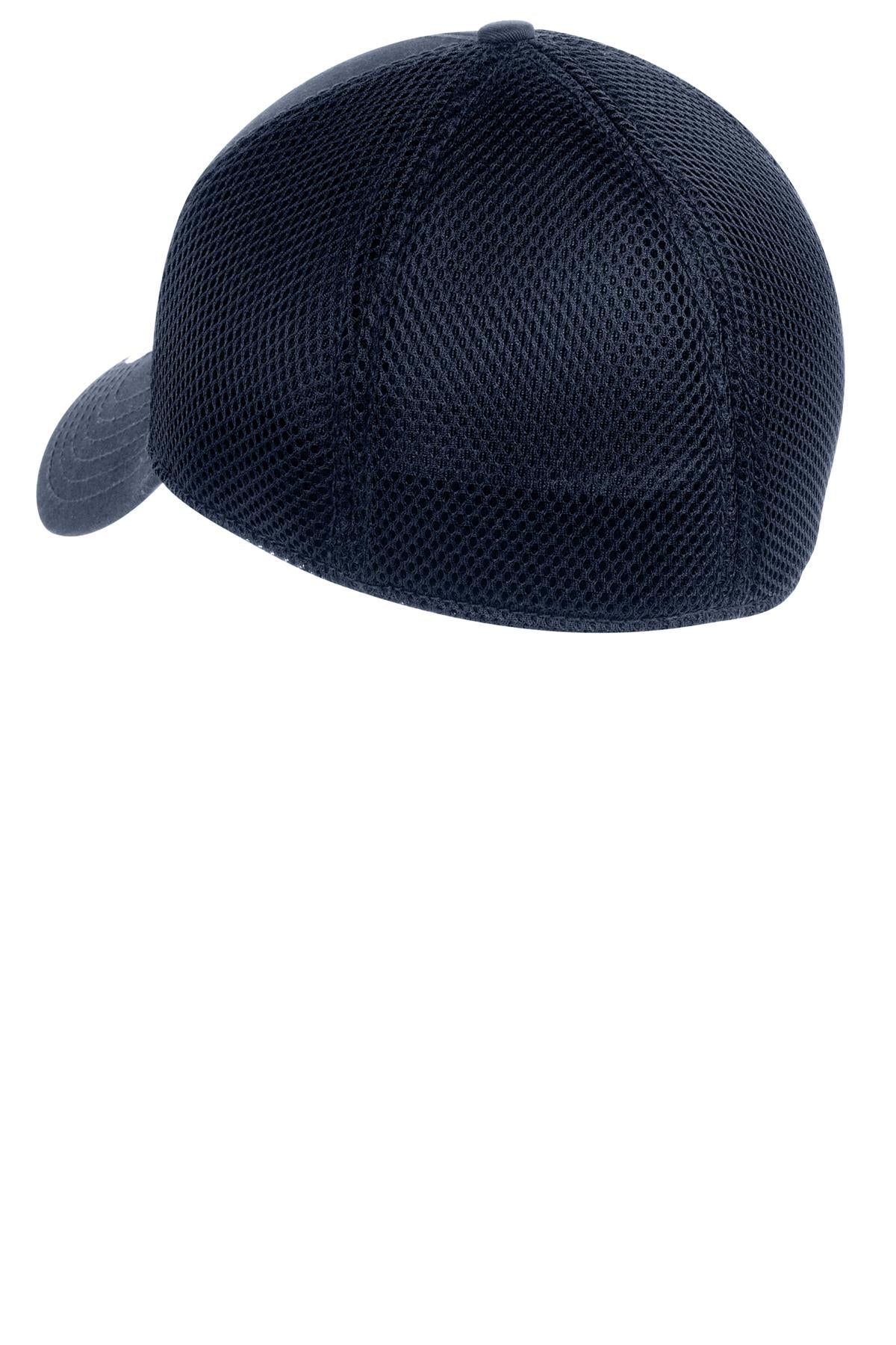 Rear View of Dp Navy/Dp Nvy New Era - Stretch Mesh Cap. NE1020 plain