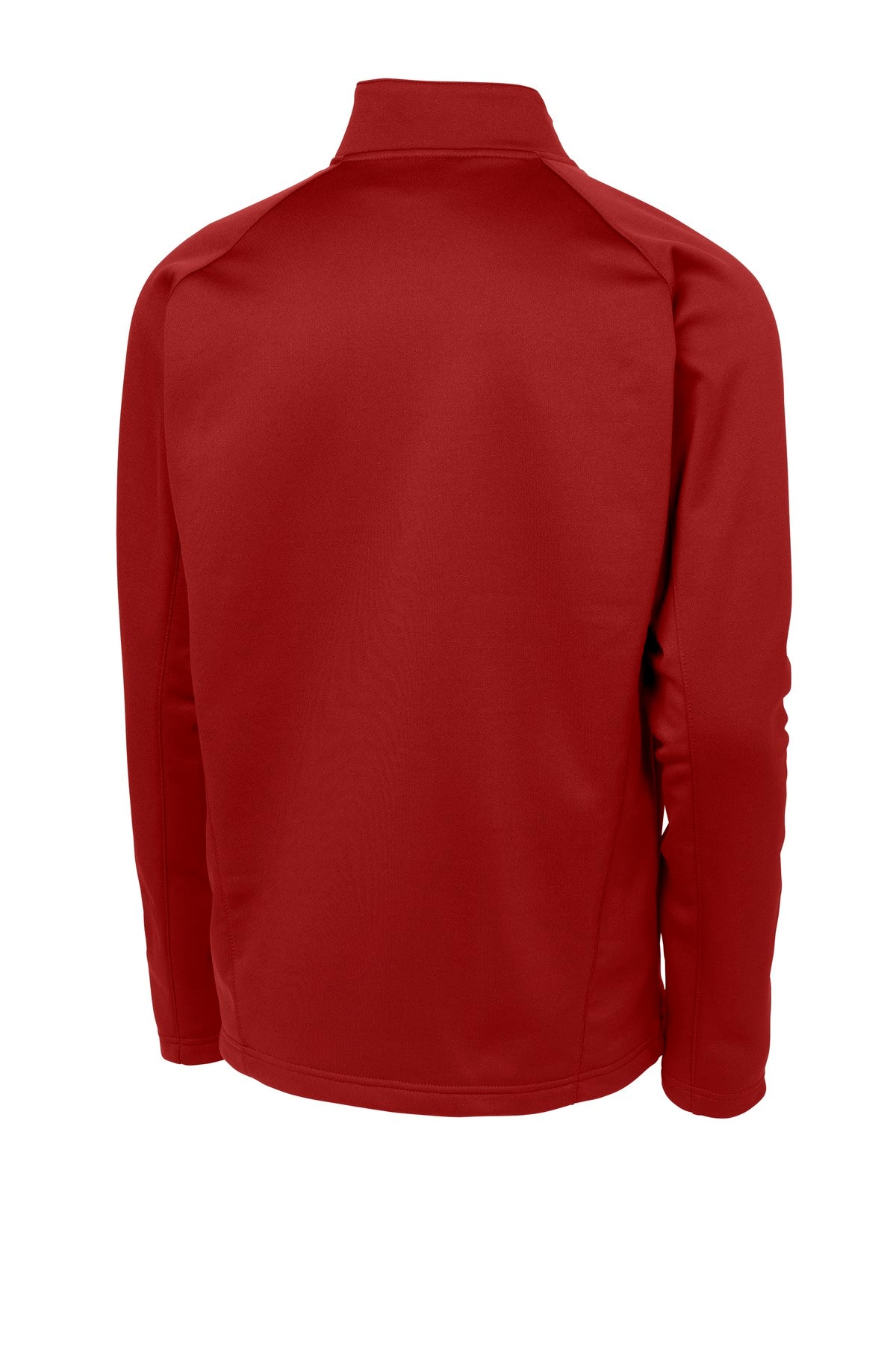 Rear View of Dp Red/Silver Sport-Tek Sport-Wick Fleece 1/4-Zip Pullover. F243 plain