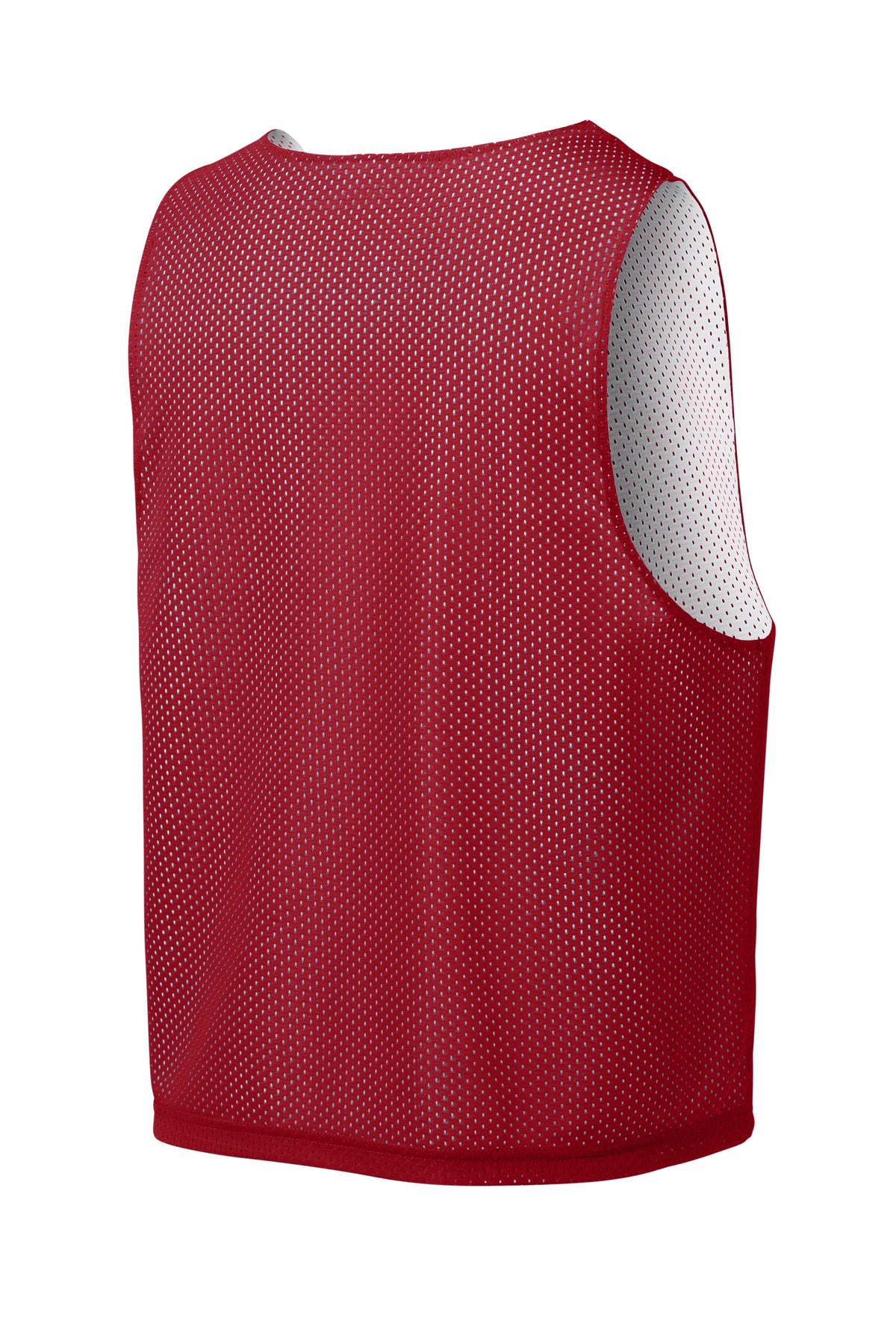 Rear View of DpRd/Wht Sport-Tek Lacrosse Reversible Pinnie ST512 plain