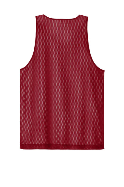 Rear View of DpRd/Wht Sport-Tek PosiCharge Reversible Mesh Tank ST5000 plain
