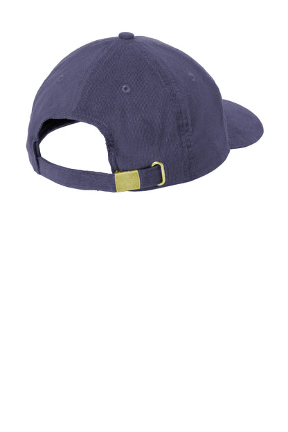 Rear View of DsBlNavy Port Authority Light Corduroy Dad Cap C973 plain