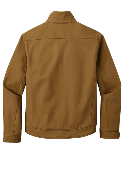 Rear View of Duck Brown CornerStone Duck Bonded Soft Shell Jacket CSJ60 plain