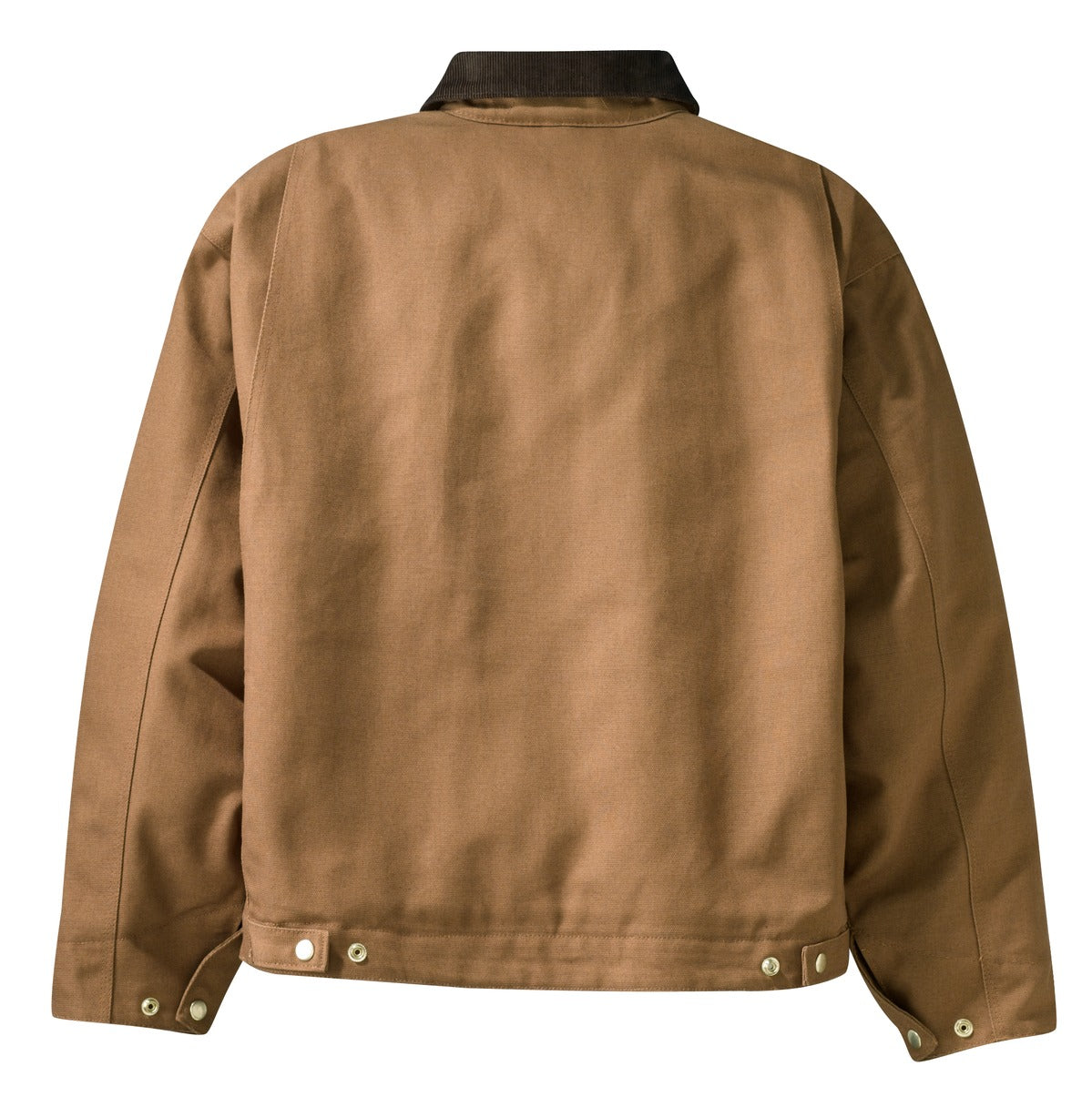 Rear View of Duck Brown CornerStone - Duck Cloth Work Jacket. J763 plain