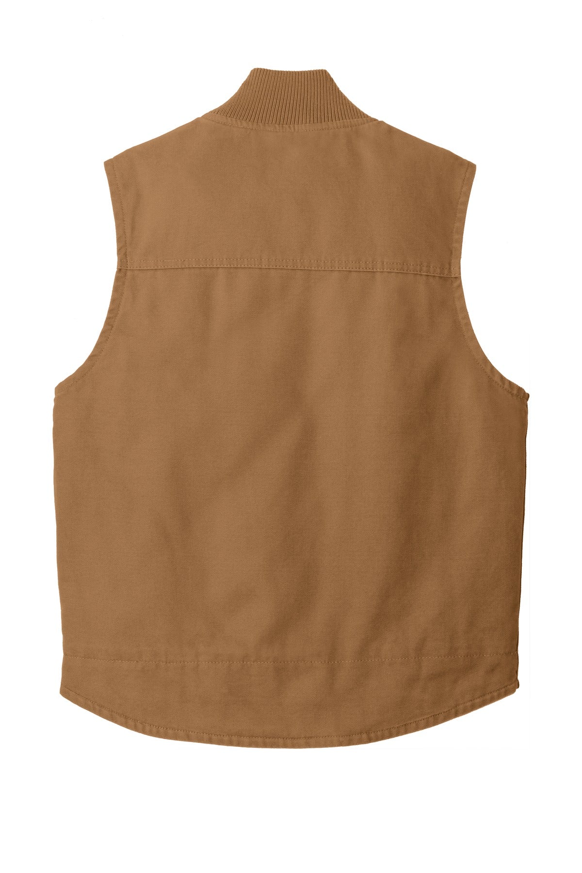 Rear View of Duck Brown CornerStone Washed Duck Cloth Vest. CSV40 plain
