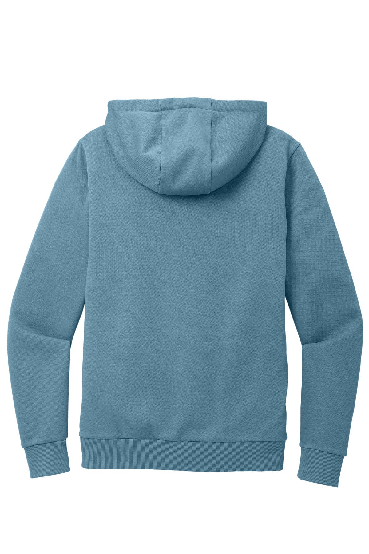 Rear View of DuskBlue District Wash Fleece Hoodie DT2200 plain