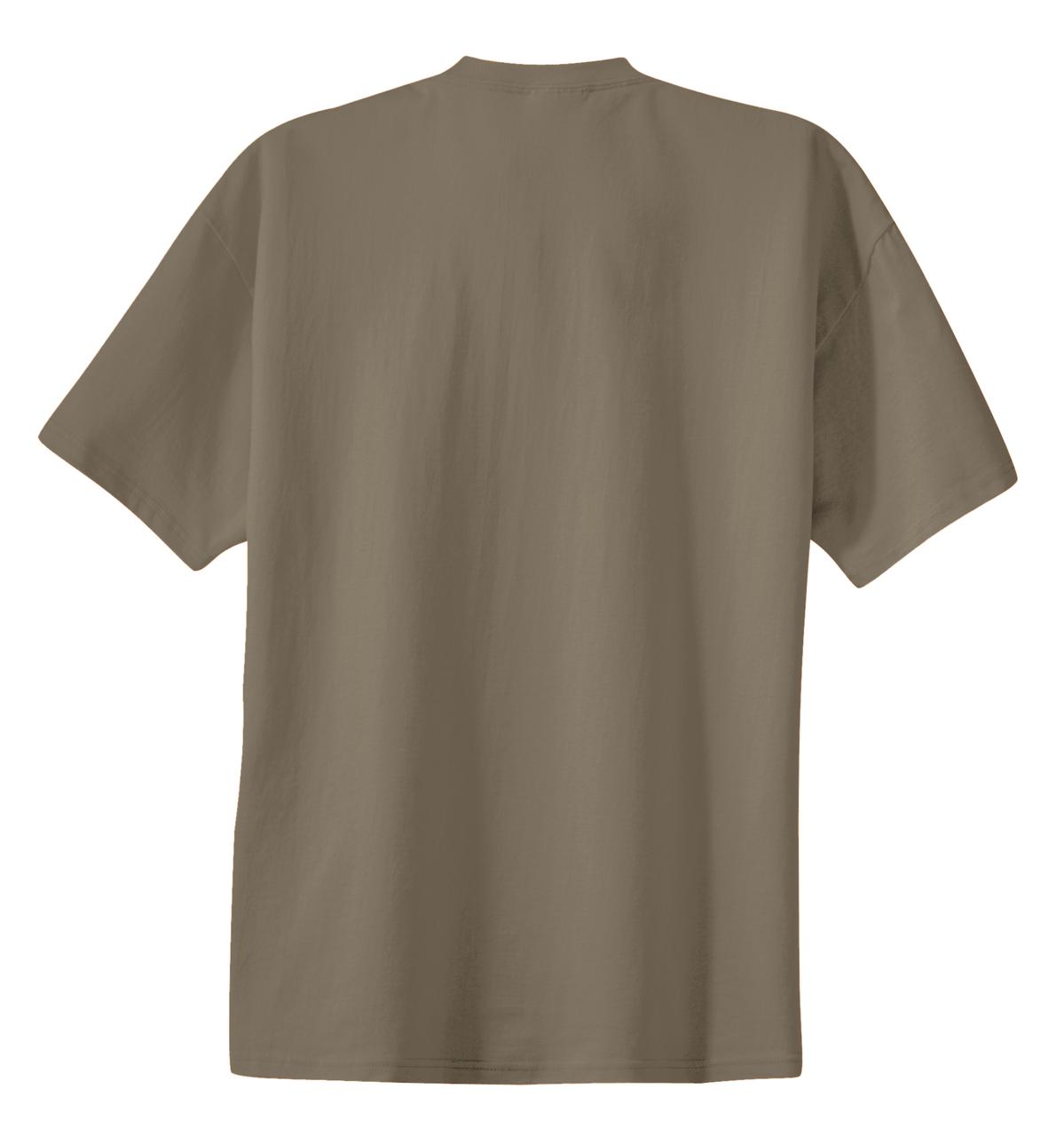 Rear View of Dusty Brown Port & Co Essential Tee. PC61 plain