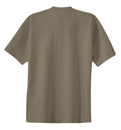 Rear View of Dusty Brown Port & Co Essential Tee. PC61 plain