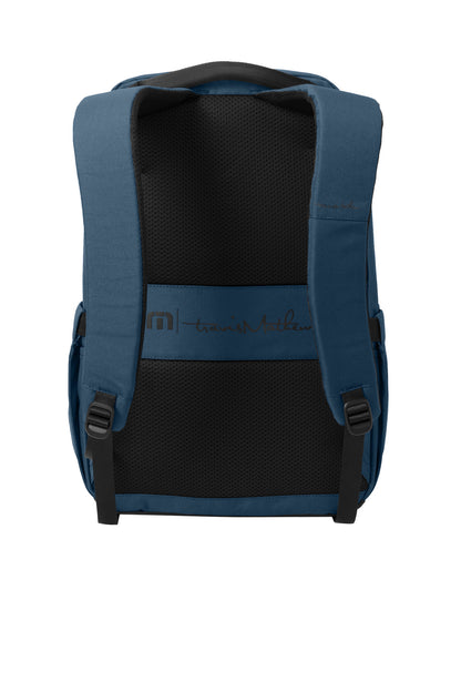 Rear View of DustyBlue TravisMathew Approach Backpack TMB100 plain