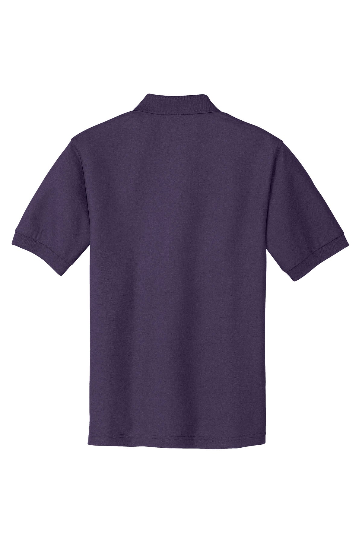 Rear View of Eggplant Port Authority Silk Touch Polo K500 plain