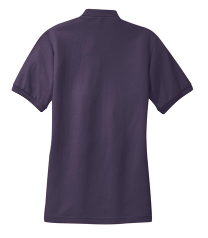 Rear View of Eggplant Port Authority Women's Silk Touch Polo. L500 plain