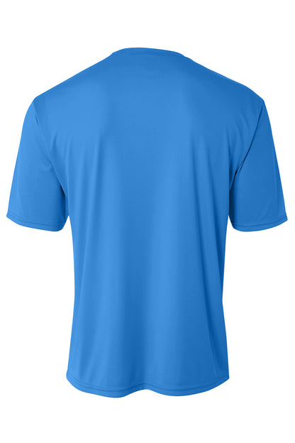 Rear View of ElecBlue A4 Cooling Performance Short Sleeve Tee A4N3142 plain