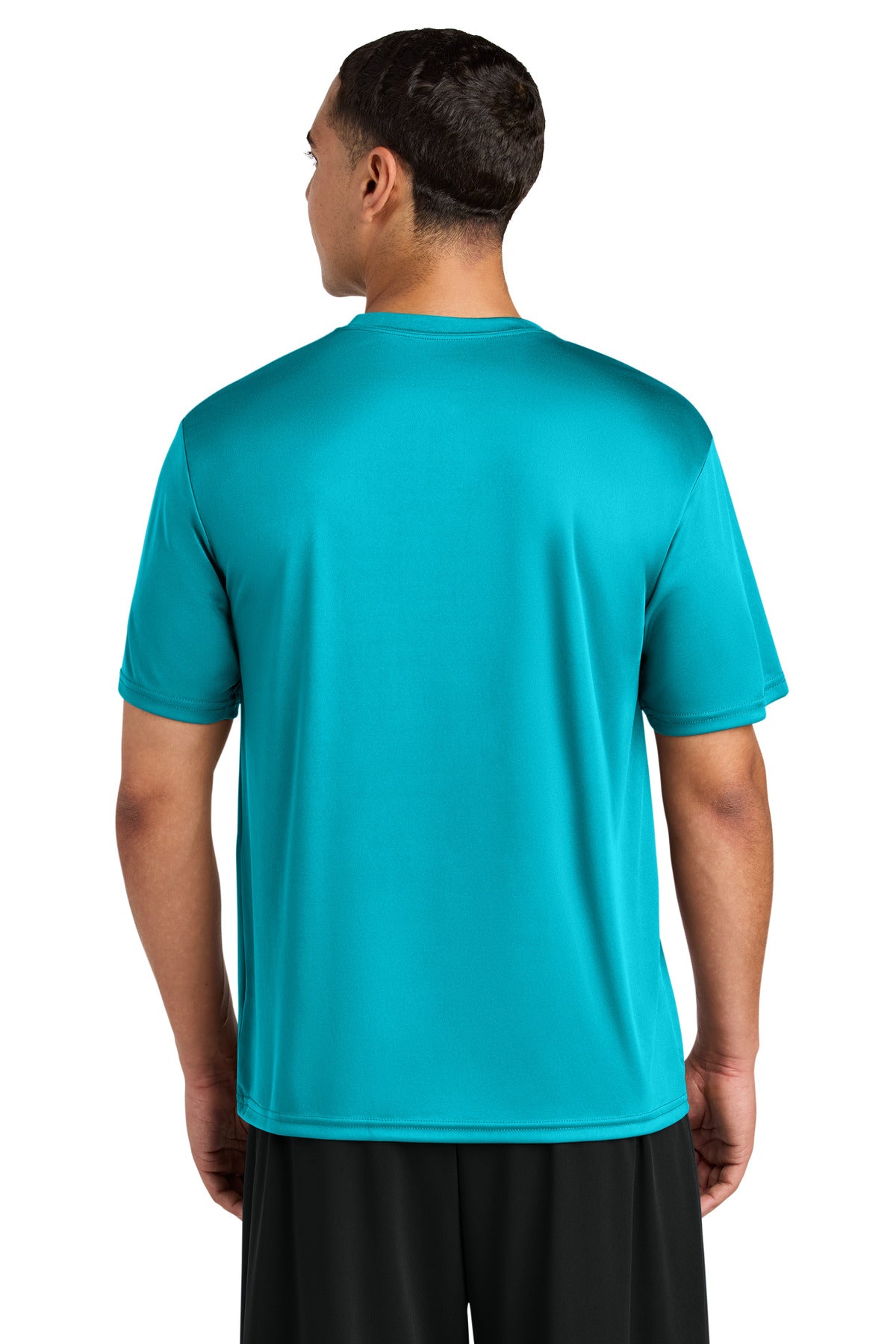 Rear View of ElecBlue A4 Cooling Performance Short Sleeve Tee A4N3142 plain