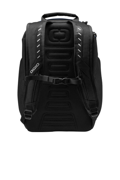 Rear View of Elect Bl/He Gy OGIO Hatch Pack. 91001 plain