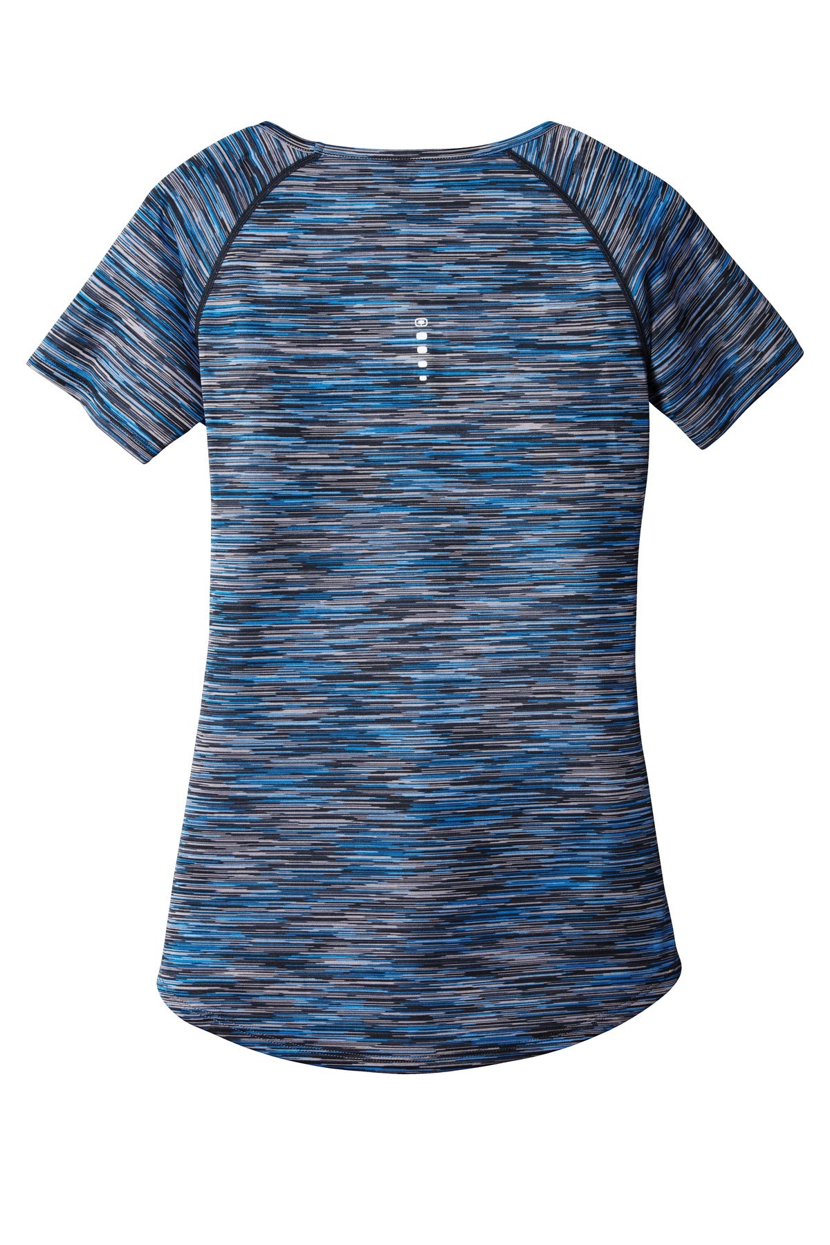 Rear View of Elect Blue SD OGIO Women's Verge Scoop Neck. LOE326 plain