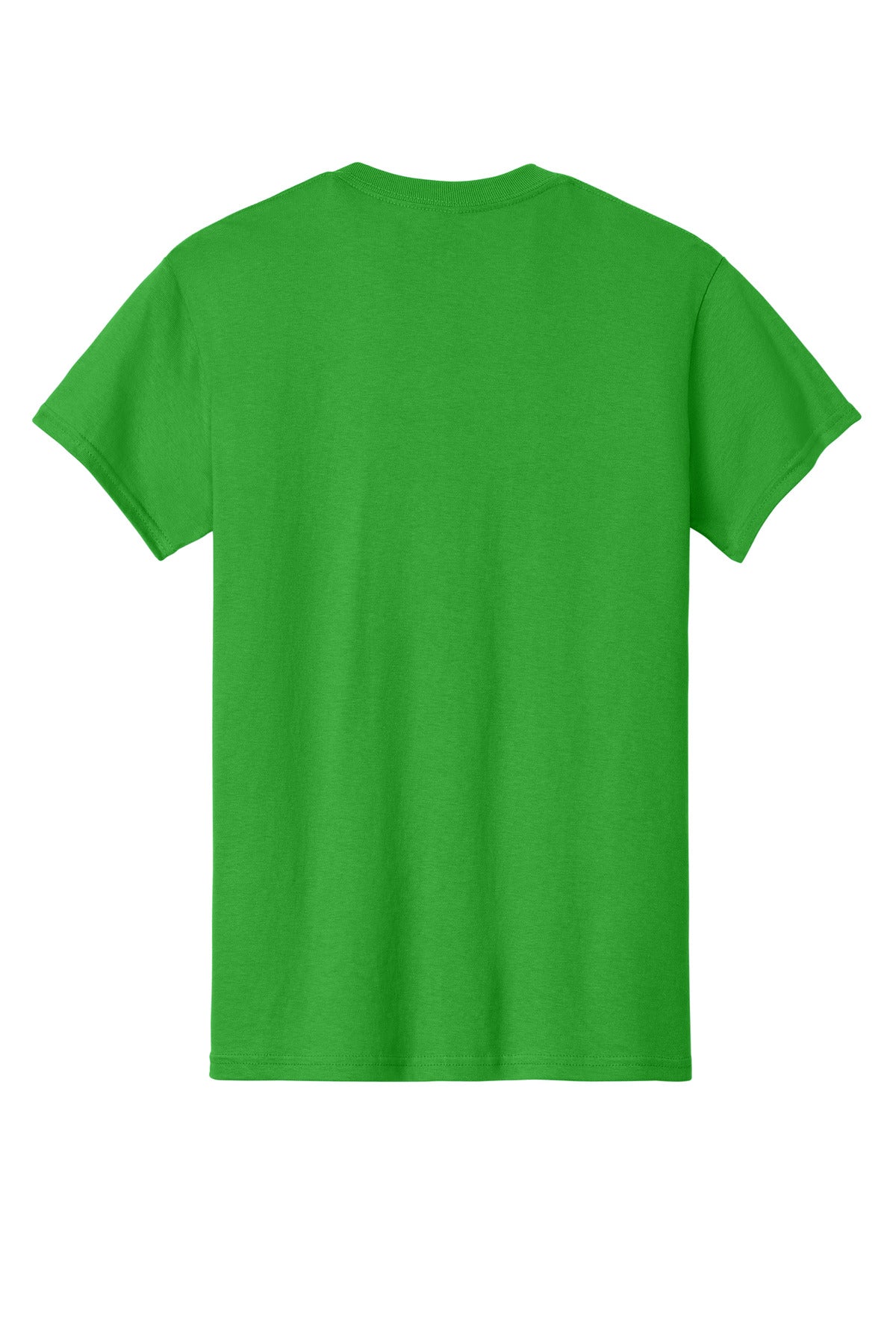 Rear View of Electric Green Gildan - Heavy Cotton 100% Cotton T-Shirt. 5000 plain
