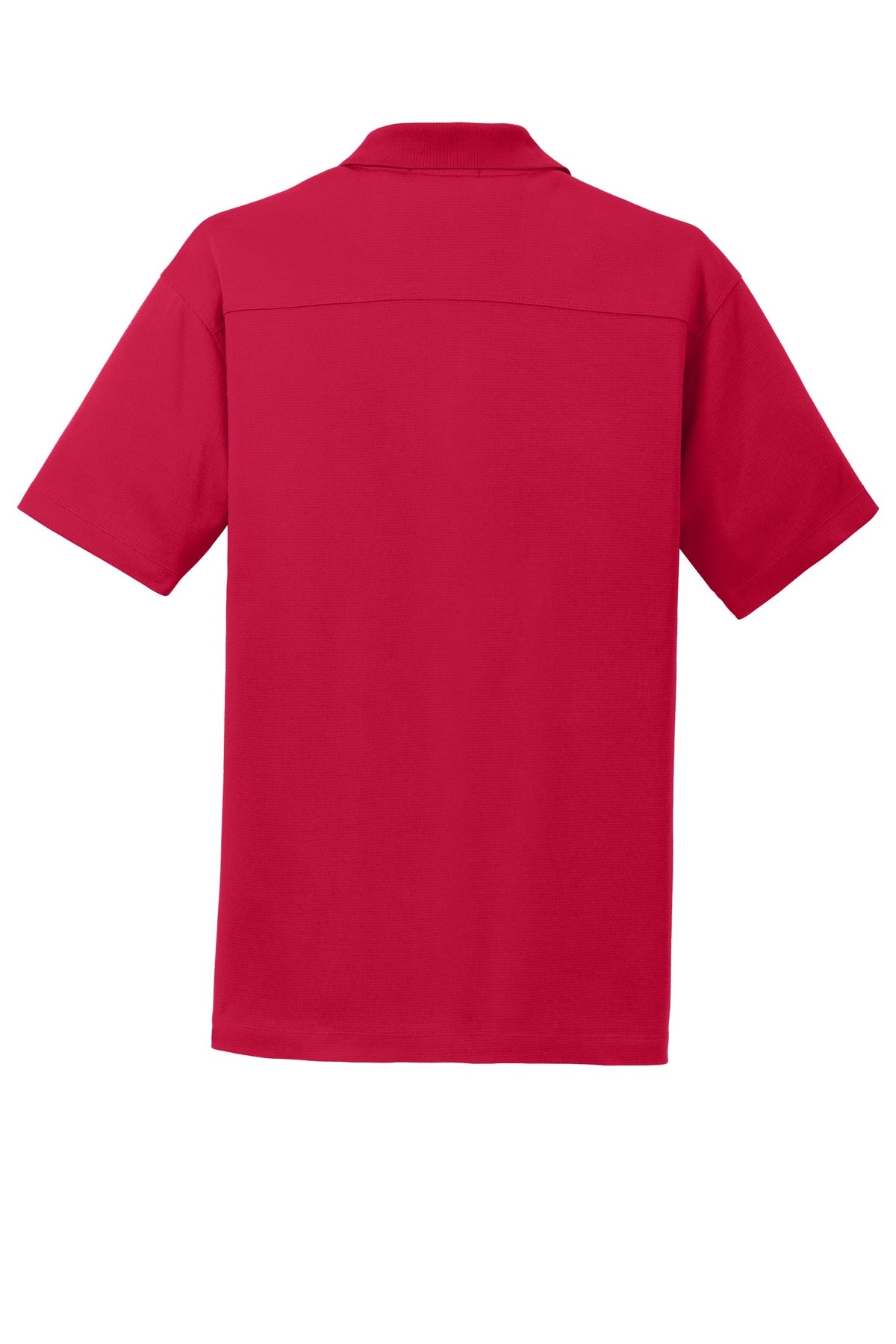 Rear View of Engine Red Port Authority Rapid Dry Mesh Polo. K573 plain