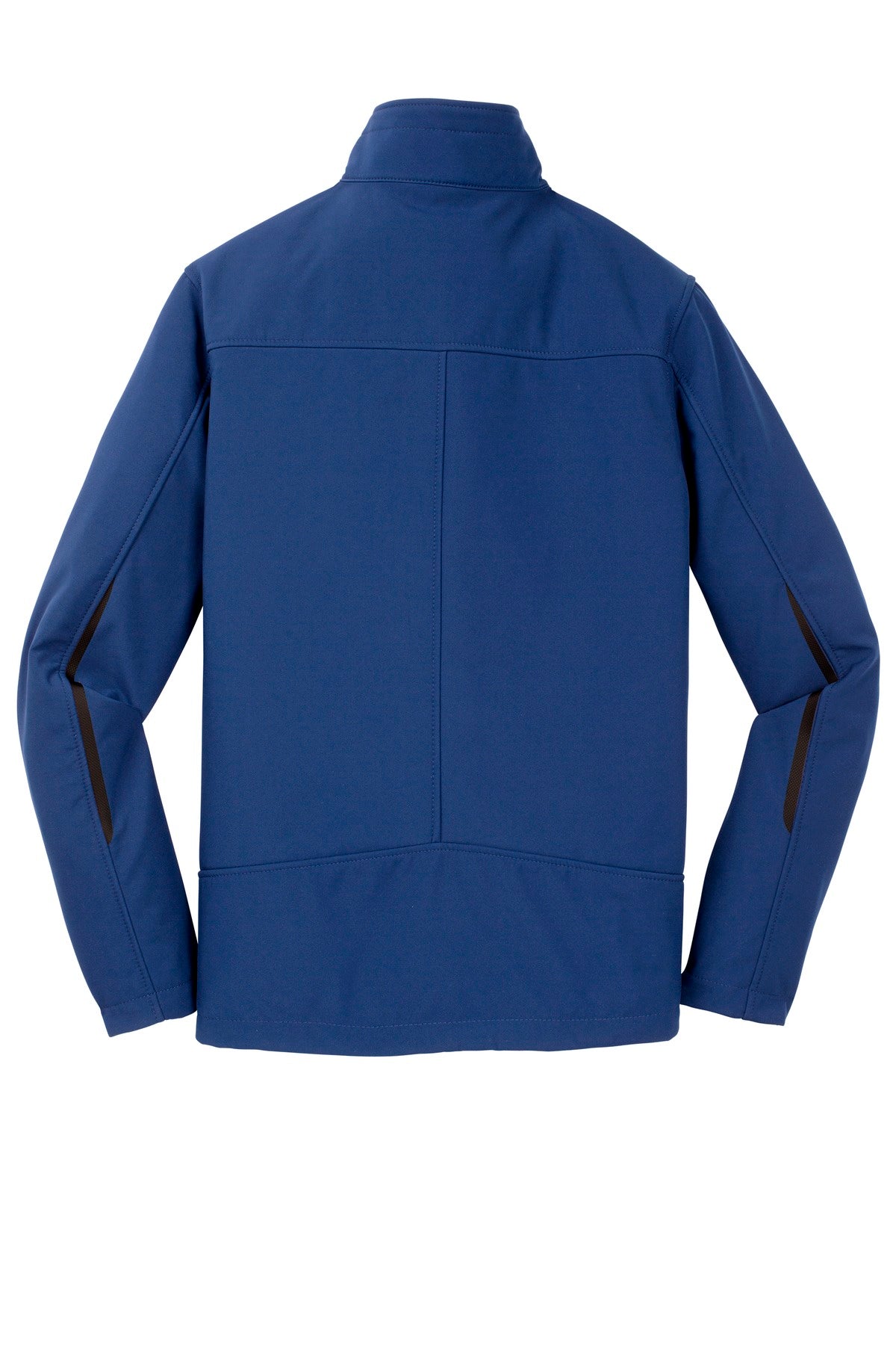 Rear View of Estate Blue Port Authority Welded Soft Shell Jacket. J324 plain