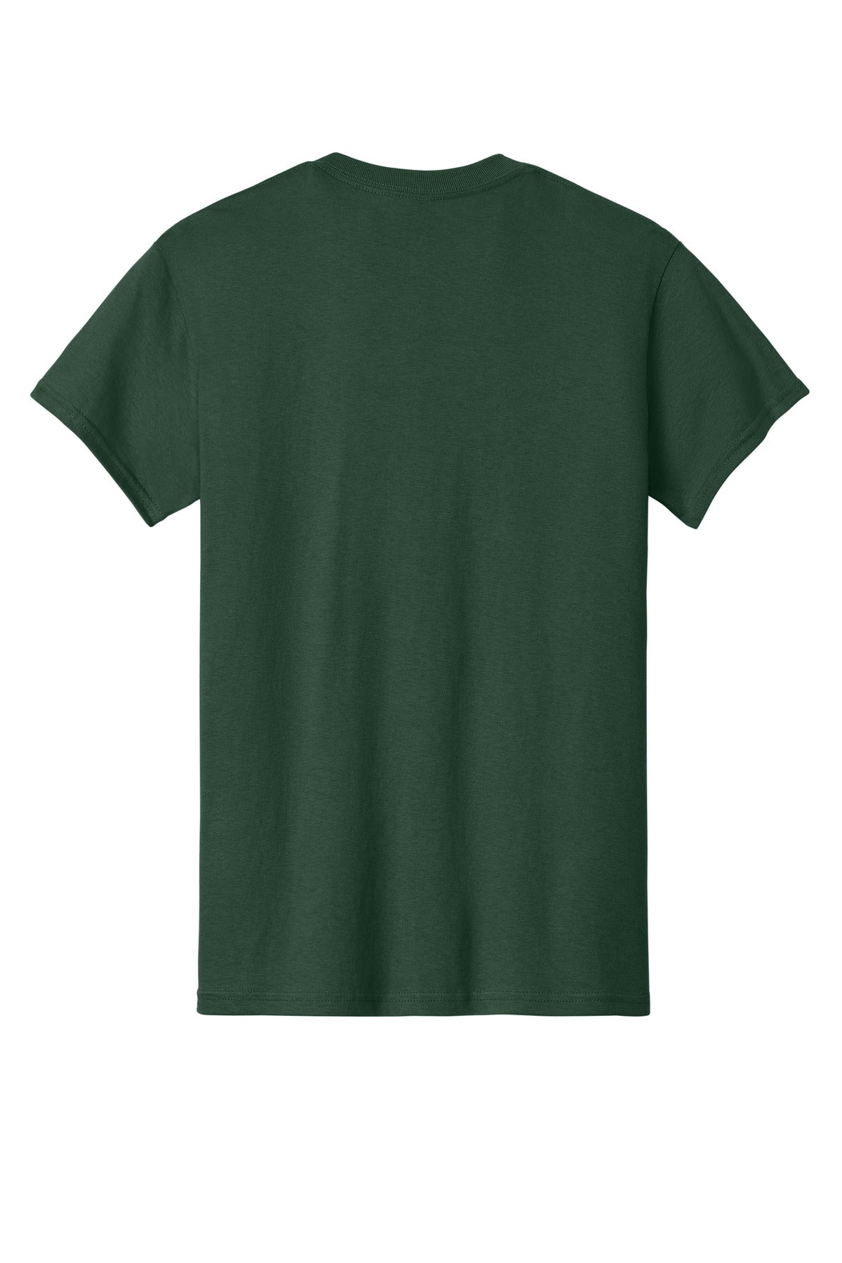 Rear View of FanDkGreen Gildan - Heavy Cotton 100% Cotton T-Shirt. 5000 plain