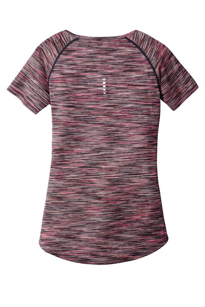 Rear View of Fierce Cor SD OGIO Women's Verge Scoop Neck. LOE326 plain