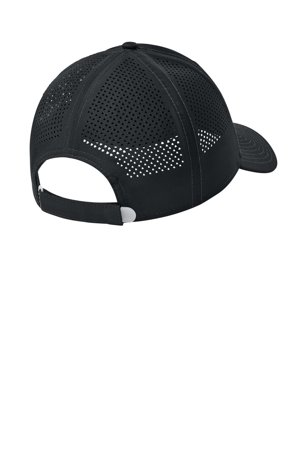 Rear View of FlagBlack New Era Perforated Performance Cap. NE406 plain