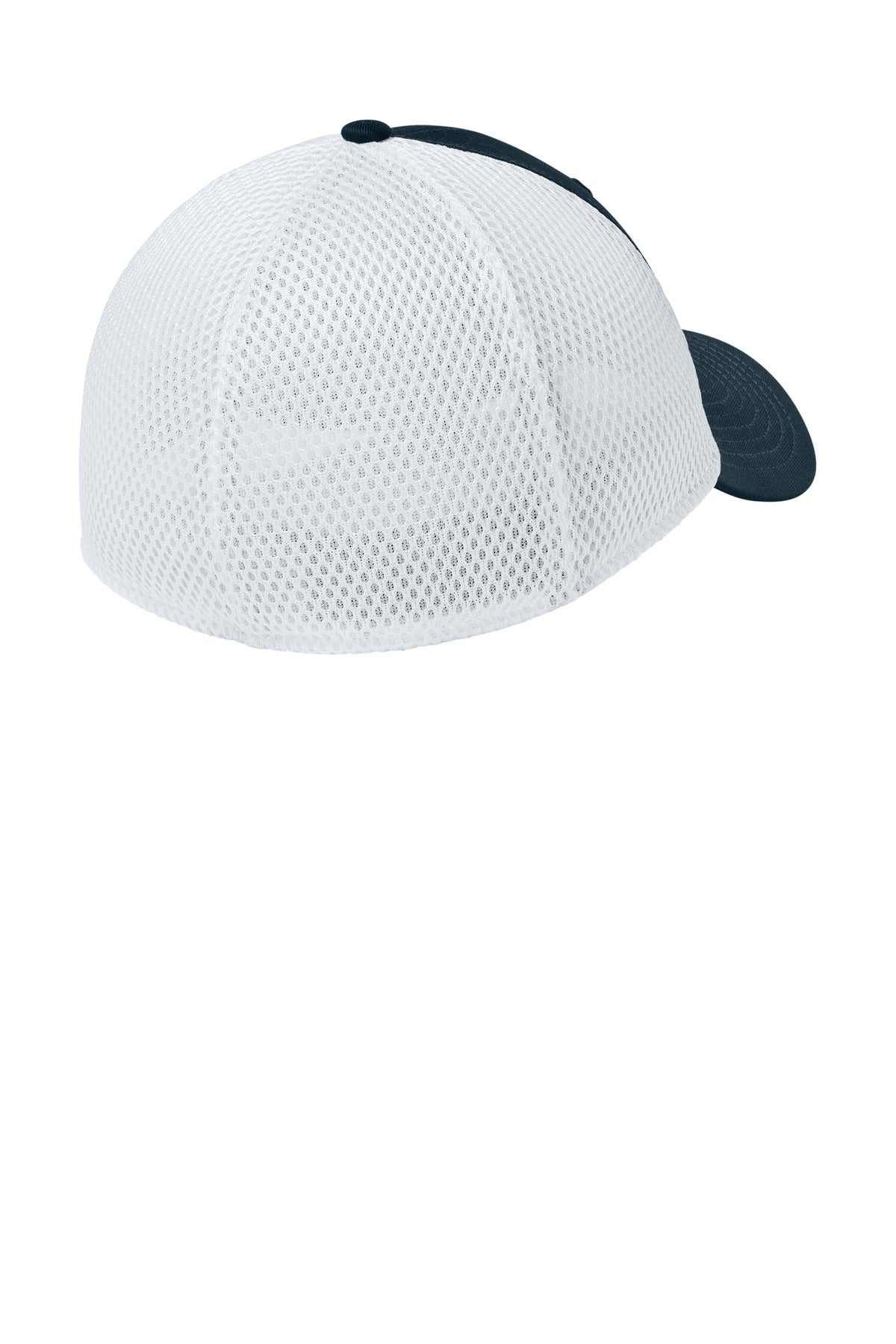 Rear View of FlagDpNv/W New Era - Stretch Mesh Cap. NE1020 plain