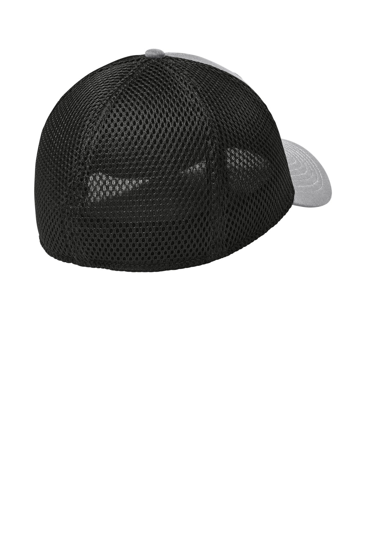 Rear View of FlagGry/Bk New Era - Stretch Mesh Cap. NE1020 plain