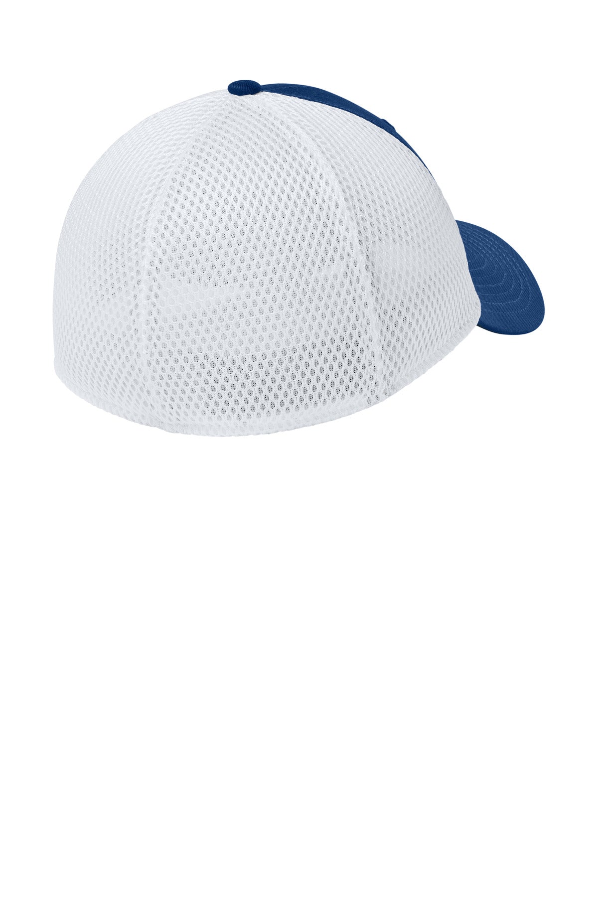 Rear View of FlagRyl/Wh New Era - Stretch Mesh Cap. NE1020 plain