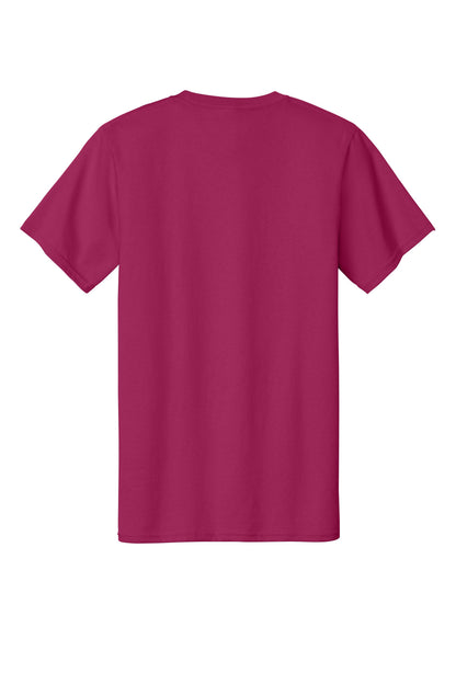 Rear View of FlushPink Port & Co Essential Tee. PC61 plain