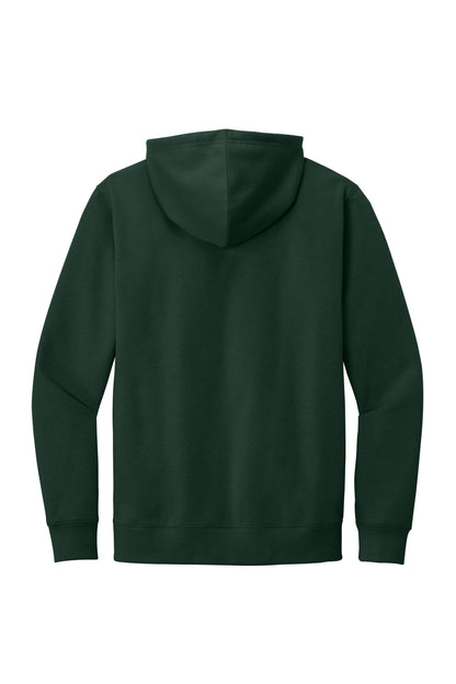 Rear View of Forest Green District V.I.T. Fleece Hoodie DT6100 plain