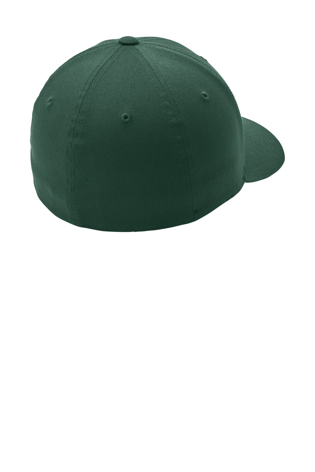 Rear View of Forest Green Port Authority Flexfit Cotton Twill Cap. C813 plain