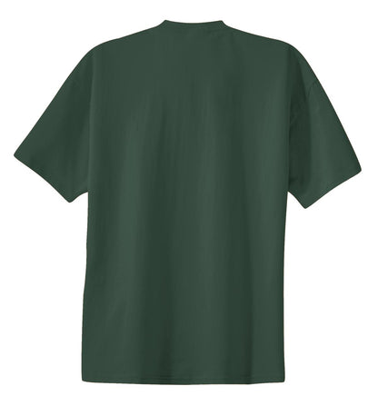 Rear View of Forest Green Port & Co Essential Tee. PC61 plain