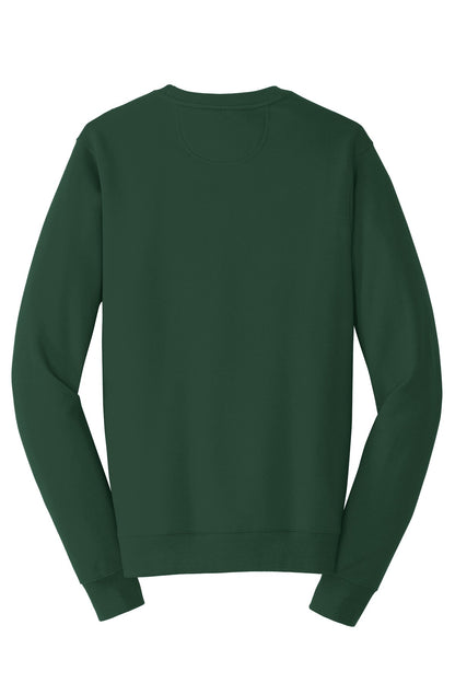 Rear View of Forest Green Port & Co Fan Favorite Fleece Crewneck Sweatshirt. PC850 plain