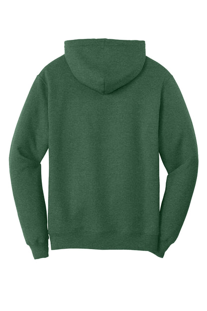 Rear View of ForestGnHt Port & Co Core Fleece Pullover Hooded Sweatshirt. PC78H plain