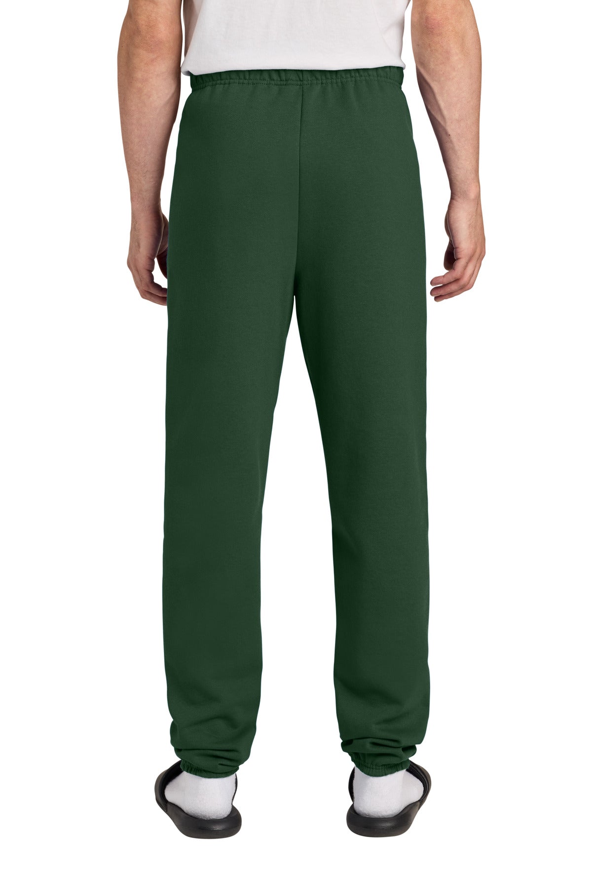 Rear View of ForestGrn Jerzees - NuBlend Sweatpant. 973M plain